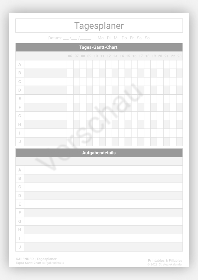 10 Möglichkeiten für eine strukturierte und erfolgreiche Tagesplanung - Tagesplaner (1-Tages-Kalender)